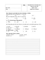 Đề kiểm tra cuối kì 1 môn toán, năm học 2011 - 2012 pps