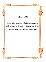 LUẬN VĂN: Hạch toán lao động tiền lương trong cơ chế thị trường ở công ty đầu tư xây dựng và phát triển thương mại Nhật Nam ppt