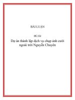 Chuyên đề: Dự án thành lập dịch vụ chụp ảnh cưới ngoài trời Nguyễn Chuyên docx
