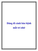 Dáng đi cảnh báo bệnh mất trí nhớ pptx