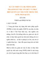 báo cáo nghiên cứu khoa học  ''''''''sự cần thiết của hệ thống kiểm tra,giám sát việc tổ chức và thực hiện quyền lực nhà nước trong nhà nước pháp quyền ''''''''