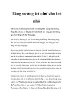 Tăng cường trí nhớ cho trẻ nhỏ ppt