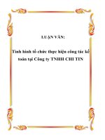 LUẬN VĂN: Tình hình tổ chức thực hiện công tác kế toán tại Công ty TNHH CHI TIN pps