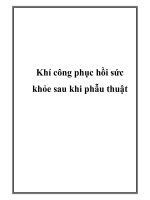 Khí công phục hồi sức khỏe sau khi phẫu thuật pps