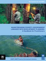 MainstreaMing Poverty-environMent Linkages into DeveLoPMent PLanning: a Handbook for Practitioners ppt