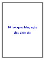 10 thói quen hàng ngày giúp giảm cân ppt