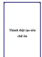 Thành thật tạo nên chữ tín potx