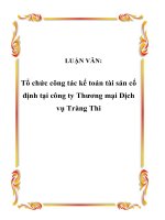 LUẬN VĂN: Tổ chức công tác kế toán tài sản cố định tại công ty Thương mại Dịch vụ Tràng Thi potx