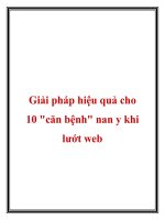 Giải pháp hiệu quả cho 10 căn bệnh nan y khi lướt web docx