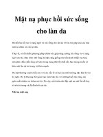 Mặt nạ phục hồi sức sống cho làn da pdf