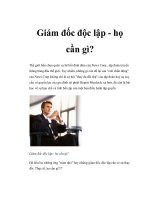 Giám đốc độc lập - họ cần gì ppt