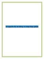 14 nguyên tắc ăn kiêng và chọn thực phẩm doc