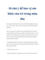 10 chú ý để bảo vệ sức khỏe của trẻ trong mùa thu ppsx