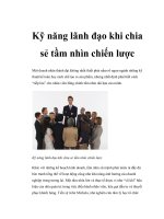 Kỹ năng lãnh đạo khi chia sẻ tầm nhìn chiến lược pot