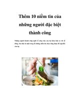 Thêm 10 niềm tin của những người đặc biệt thành công potx