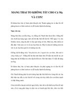MANG THAI TO KHÔNG TỐT CHO CẢ MẸ VÀ CON! docx