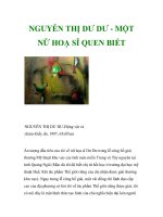 NGUYỄN THỊ DƯ DƯ - MỘT NỮ HOẠ SĨ QUEN BIẾT doc