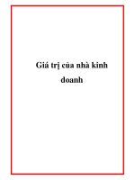 Giá trị của nhà kinh doanh pot
