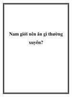 Nam giới nên ăn gì thường xuyên pot