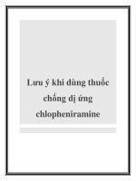 Lưu ý khi dùng thuốc chống dị ứng chlopheniramine pot