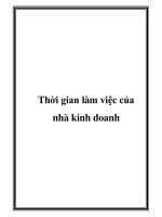 Thời gian làm việc của nhà kinh doanh pps