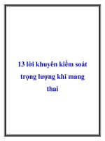 13 lời khuyên kiểm soát trọng lượng khi mang thai potx