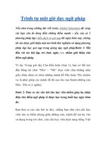 Trình tự một giờ dạy ngữ pháp pptx