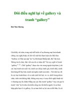 Ðôi điều nghĩ lại về gallery và tranh “gallery
