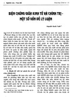 báo cáo khoa học biện chứng giữa kinh tế và chính trị, một số vấn đề lý luận