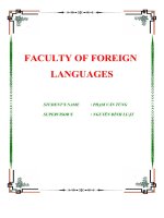 báo cáo '''' faculty of foreign languages ''''