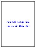 Nghịch lý mẹ bầu thừa cân con vẫn thiếu chất pptx