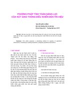 báo cáo khoa học  'phương pháp tính toán năng lực của nút giao thông điều khiển đèn tín hiệu'