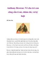Anthony Browne: Vẽ cho trẻ con cũng cần tỉ mỉ, chăm chỉ, và kỷ luật doc
