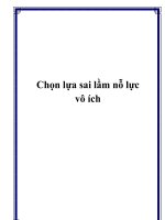 Chọn lựa sai lầm nỗ lực vô ích potx