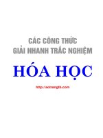 Các công thức giải nhanh trắc nghiệm hóa học docx