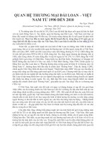 QUAN HỆ THƯƠNG MẠI ĐÀI LOAN – VIỆT NAM TỪ 1990 ĐẾN 2010