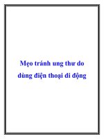 Mẹo tránh ung thư do dùng điện thoại di động pdf
