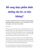 Bổ sung thực phẩm dinh dưỡng cho bé, có nên không docx
