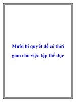 Mười bí quyết để có thời gian cho việc tập thể dục pdf