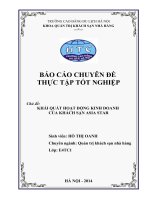 Quản trị chế biến ăn uống nghiệp vụ khách sạn Asia Star