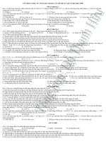 Câu hỏi Lượng tử ánh sáng trong các đề thi TN, CĐ và ĐH (2007-2009)