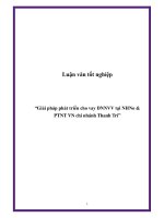 Luận văn tốt nghiệp: “Giải pháp phát triển cho vay DNNVV tại NHNo & PTNT VN chi nhánh Thanh Trì” ppt