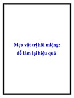 Mẹo vặt trị hôi miệng dễ làm lại hiệu quả pot