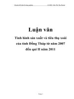 Luận văn: Tình hình sản xuất và tiêu thụ xoài của tỉnh Đồng Tháp từ năm 2007 đến quí II năm 2011 pptx