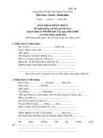 bản khai thân nhân mẫu 3b (dùng người tham gia cách mạng)