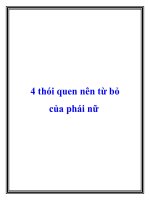 4 thói quen nên từ bỏ của phái nữ pdf