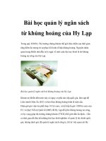 Bài học quản lý ngân sách từ khủng hoảng của Hy Lạp potx
