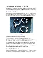 Những điều thú vị về đàn ông và đàn bà