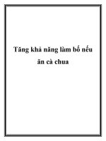 Tăng khả năng làm bố nếu ăn cà chua doc