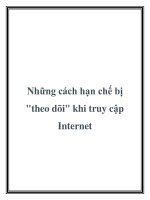 Những cách hạn chế bị theo dõi khi truy cập Internet ppsx